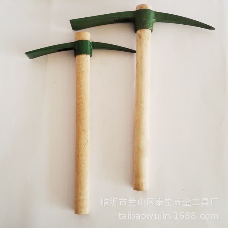 Garden Agricultural Tool Steel Cast Green Wood Handle Small Pickaxe Cross Pickaxe Large Pickaxe Size