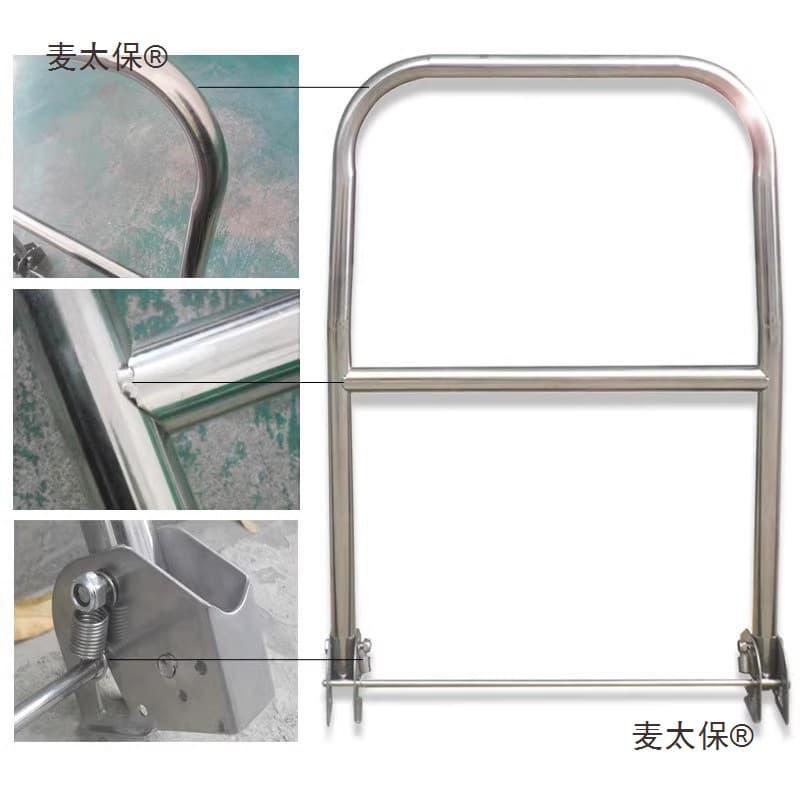 202 Stainless Steel Flatbed Trolley Handcart Folding Handle Transport Cart Handle Small Trolley 304 Movable Handle MacTaiping