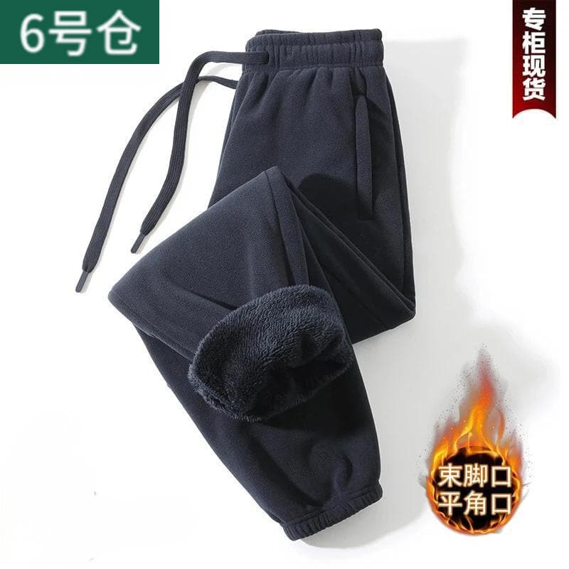 New style fleece-lined men's and women's thickened fleece-lined jogger pants, one-piece fleece for cold protection and warmth, sports casual pants