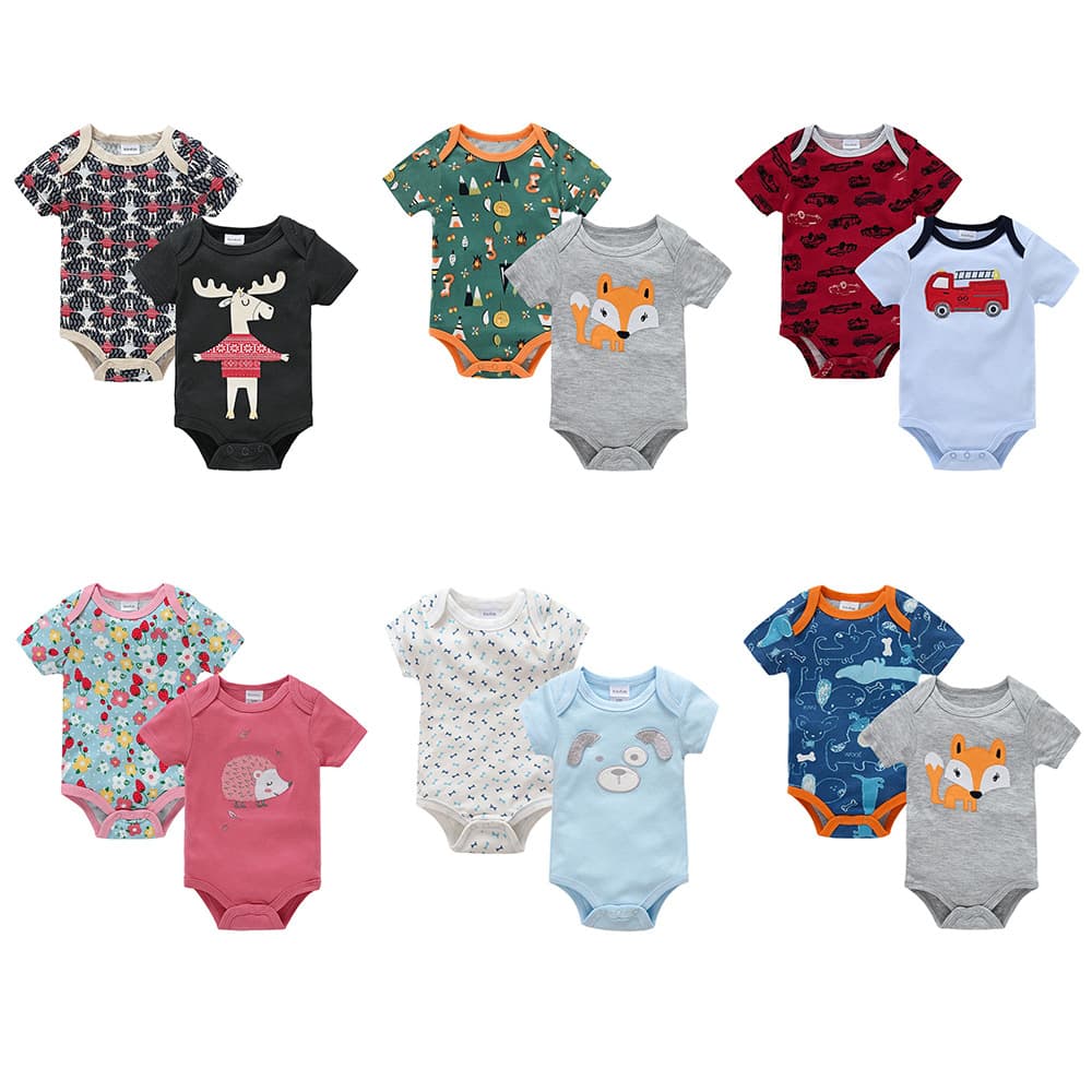Newborn Baby 2-Piece Triangle Romper Casual Short Sleeve Infant Clothes Set Comfortable Cotton Unisex Summer Outfit for Babies