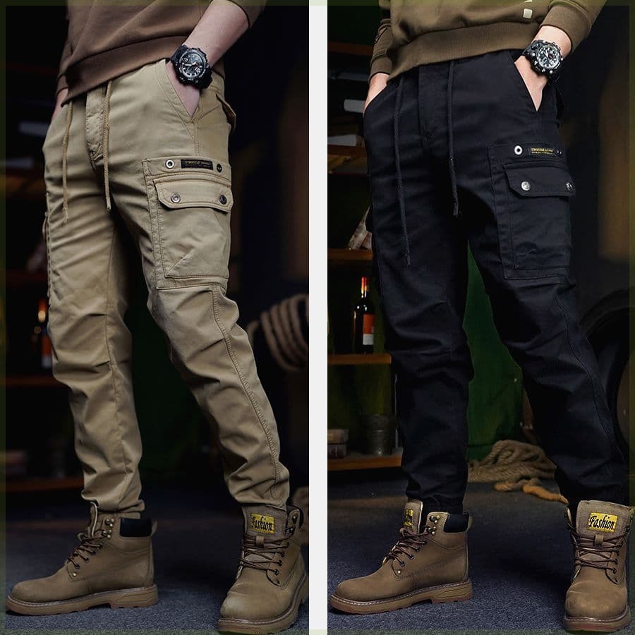 Shanshao Apparel Spring New Tapered Cargo Pants Men American Casual Plus Size Versatile Cotton New Outdoor Loose