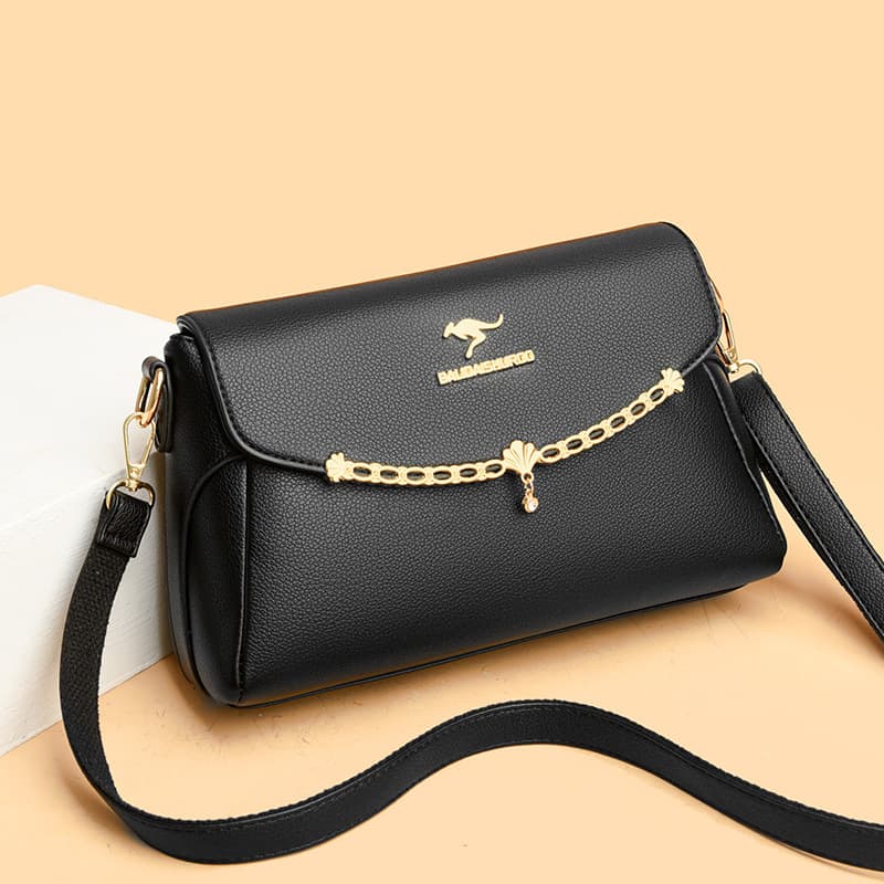 Women's Bag New Style Fashionable All-match Soft Leather Middle-aged Mom Shoulder Bag Large Capacity Small Square Bag Women's Satchel Trendy