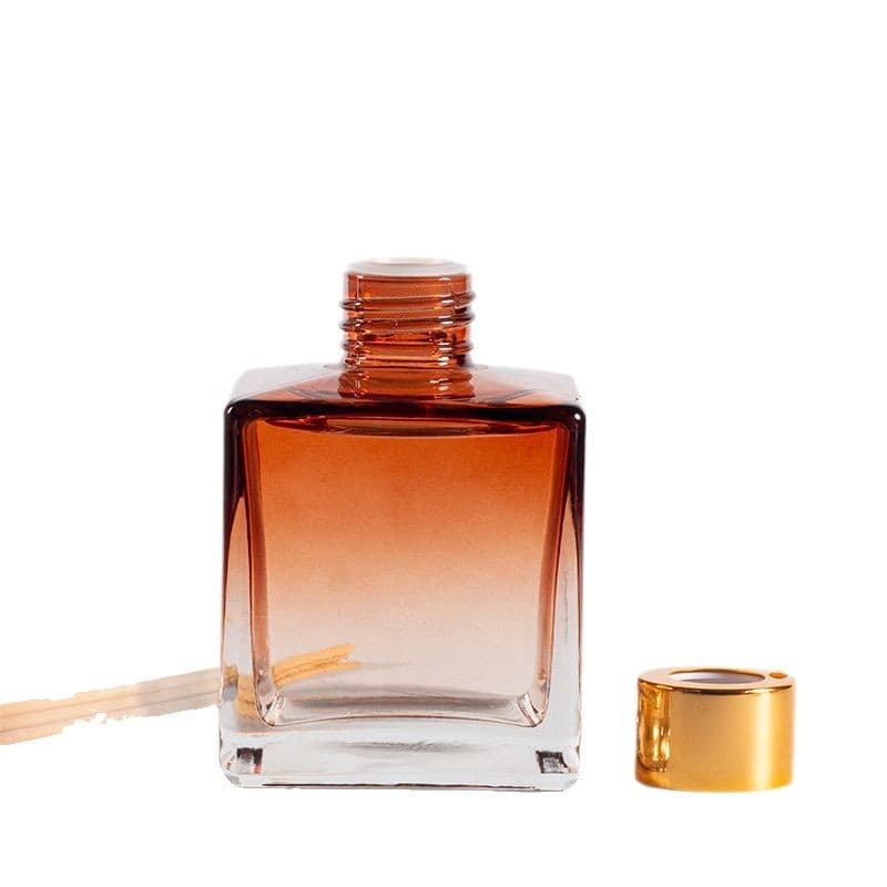 In stock 100ml transparent square aromatherapy glass bottle reed diffuser perfume bottle 50ml flameless aromatherapy diffuser bottle