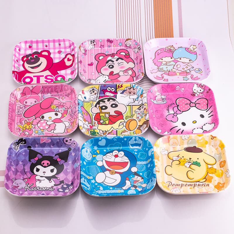 New cartoon melamine small plate imitation ceramic snack cake plate Sanrio cute kt cat snack fruit