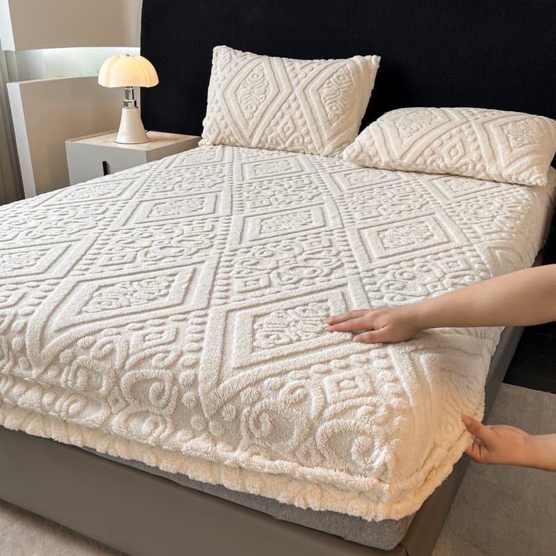 New Tafu Velvet Fitted Sheet Single Piece Milk Velvet Thickened Winter Velvet Mattress Full Wrap Bed Cover Protector