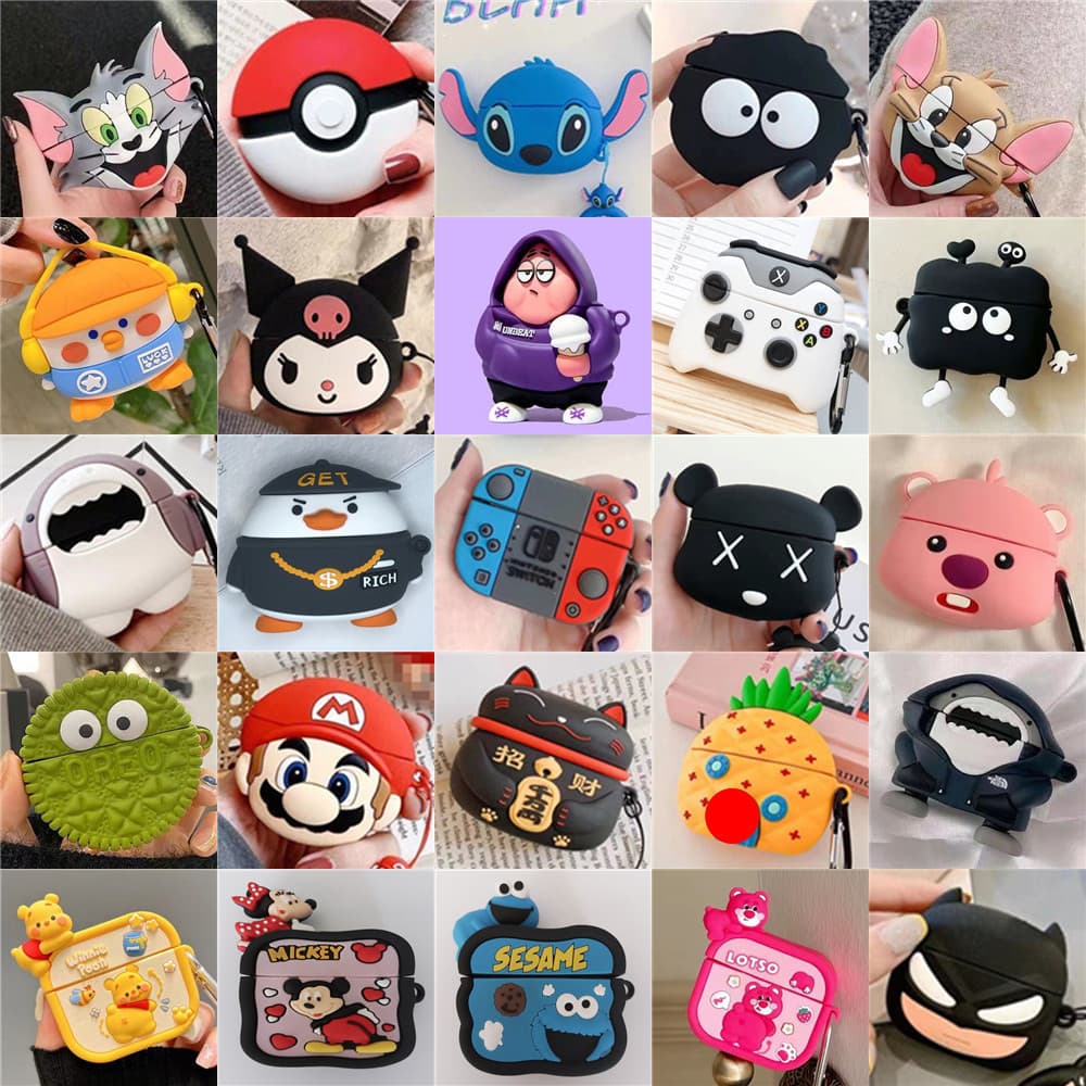 Cute cartoon silicone protective case for AirPods Pro 2, suitable for new Apple wireless Bluetooth earphones.