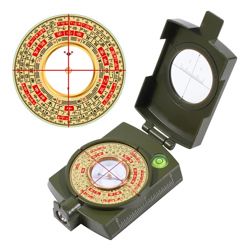 Sanhe Laser Dragon-Seeking Compass with 2-inch Electronic Compass, High-Precision Strong Magnetic Green Light, 24 Mountains Portable Luojing Instrument
