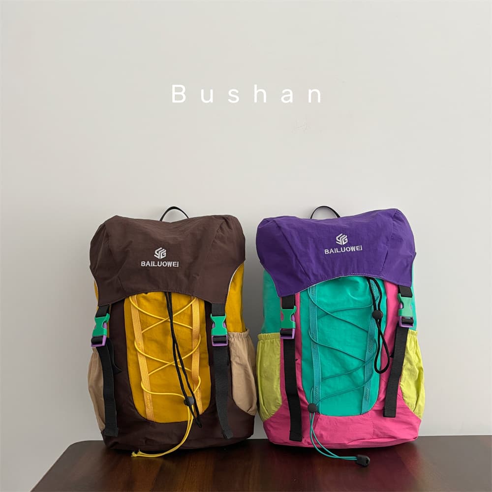 Ins Style Contrast Color Casual Backpack, Lightweight Sports Backpack for Travel, Outdoor Camping, Hiking, and Climbing