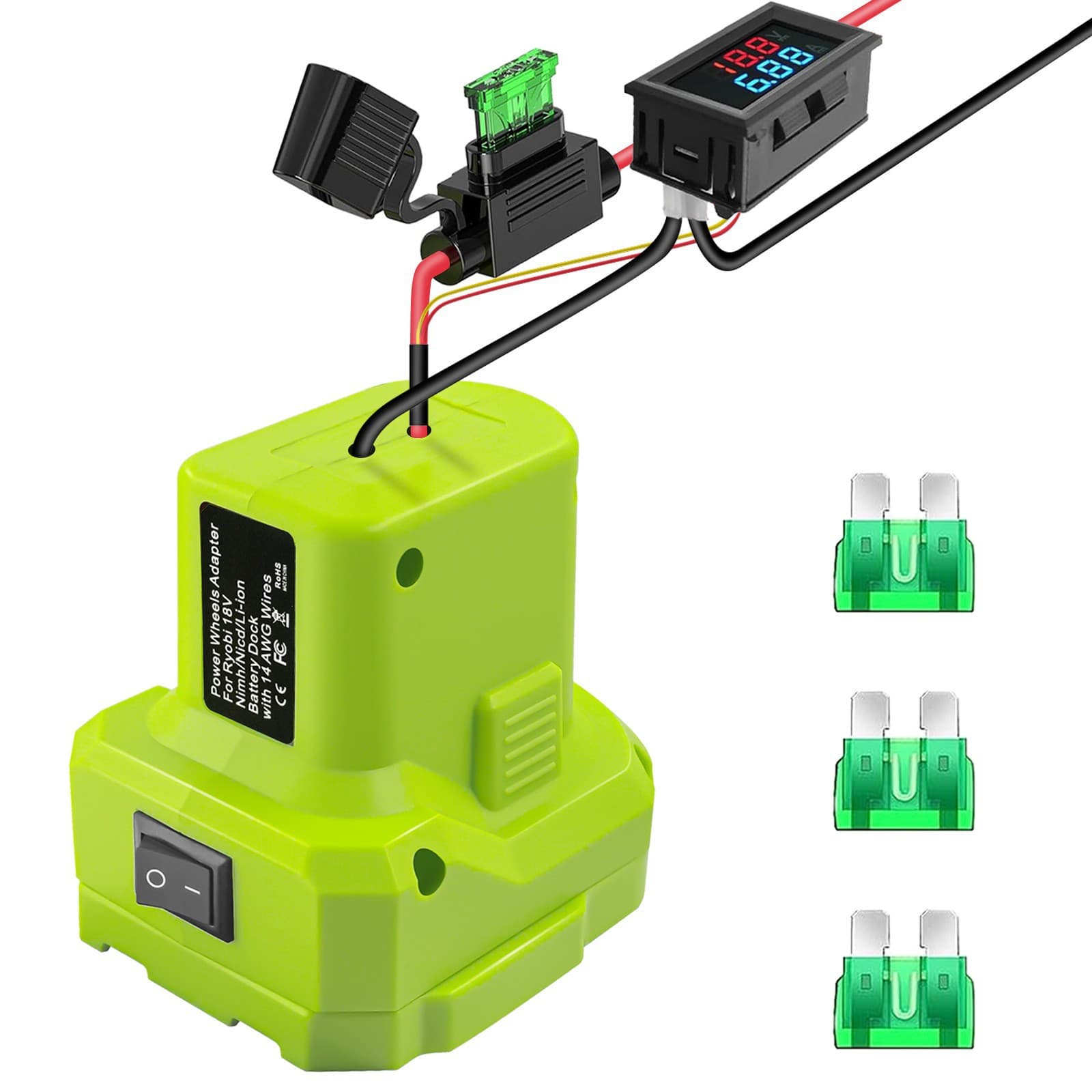 DIY Electric Tool Adapter Suitable for Li-Ion Craftsman Lithium Battery Nickel Battery Electric Tool Lithium Battery 18V with Fuse