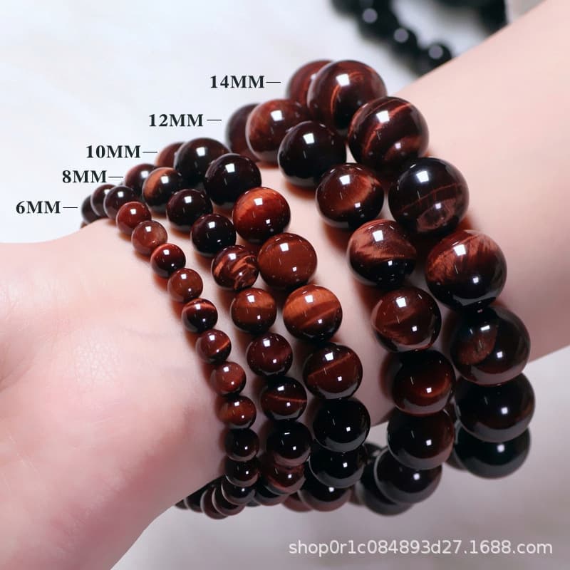Natural Red Tiger Eye Bracelet Men's Tiger Eye Stone Buddha Bead Bracelet Women's Crystal Gem Jewelry Bracelet Live Broadcast