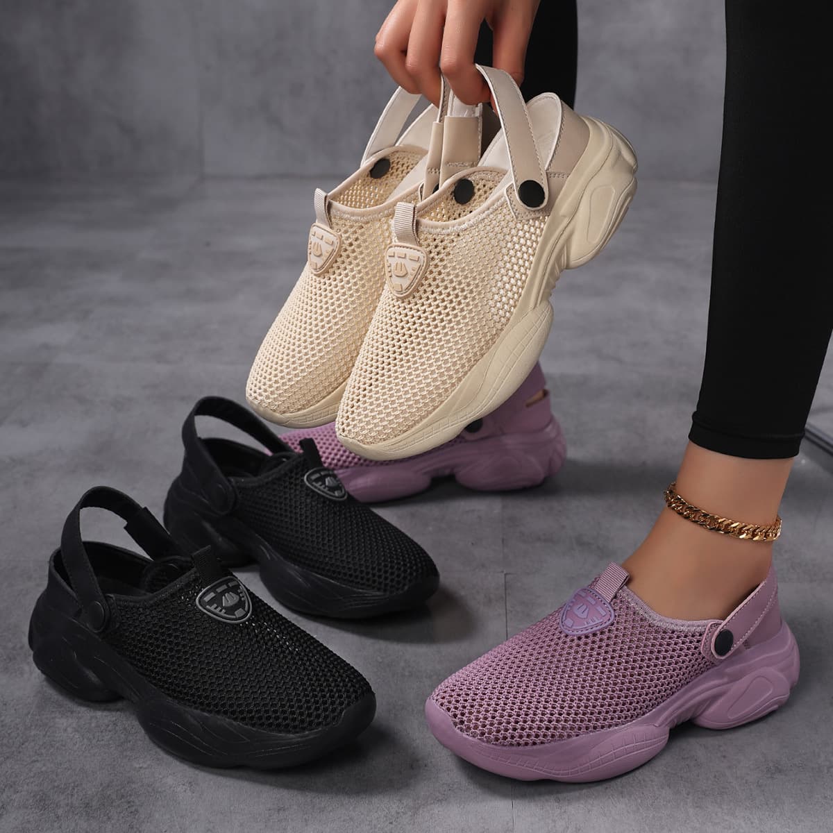 Summer Women's Slip-On Shoes, Breathable Sports Sandals, Women's Sneakers, Mesh Shoes