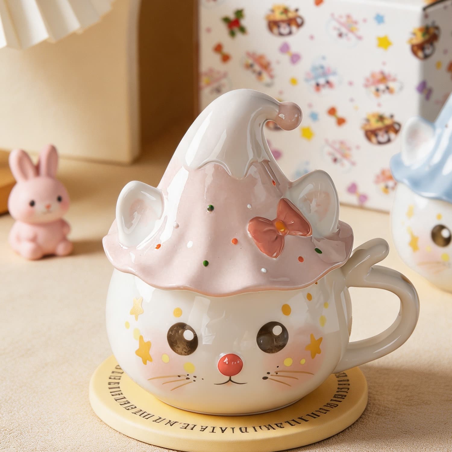 Premium Ceramic Cat Mug for Women, High-Aesthetic Creative Office Cup, Birthday Gift, Cute Cat Ceramic Cup