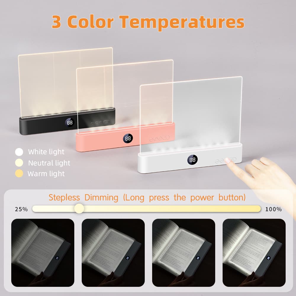 LED rechargeable night light student dormitory flat lamp bedroom bedside portable reading lamp student eye protection lamp