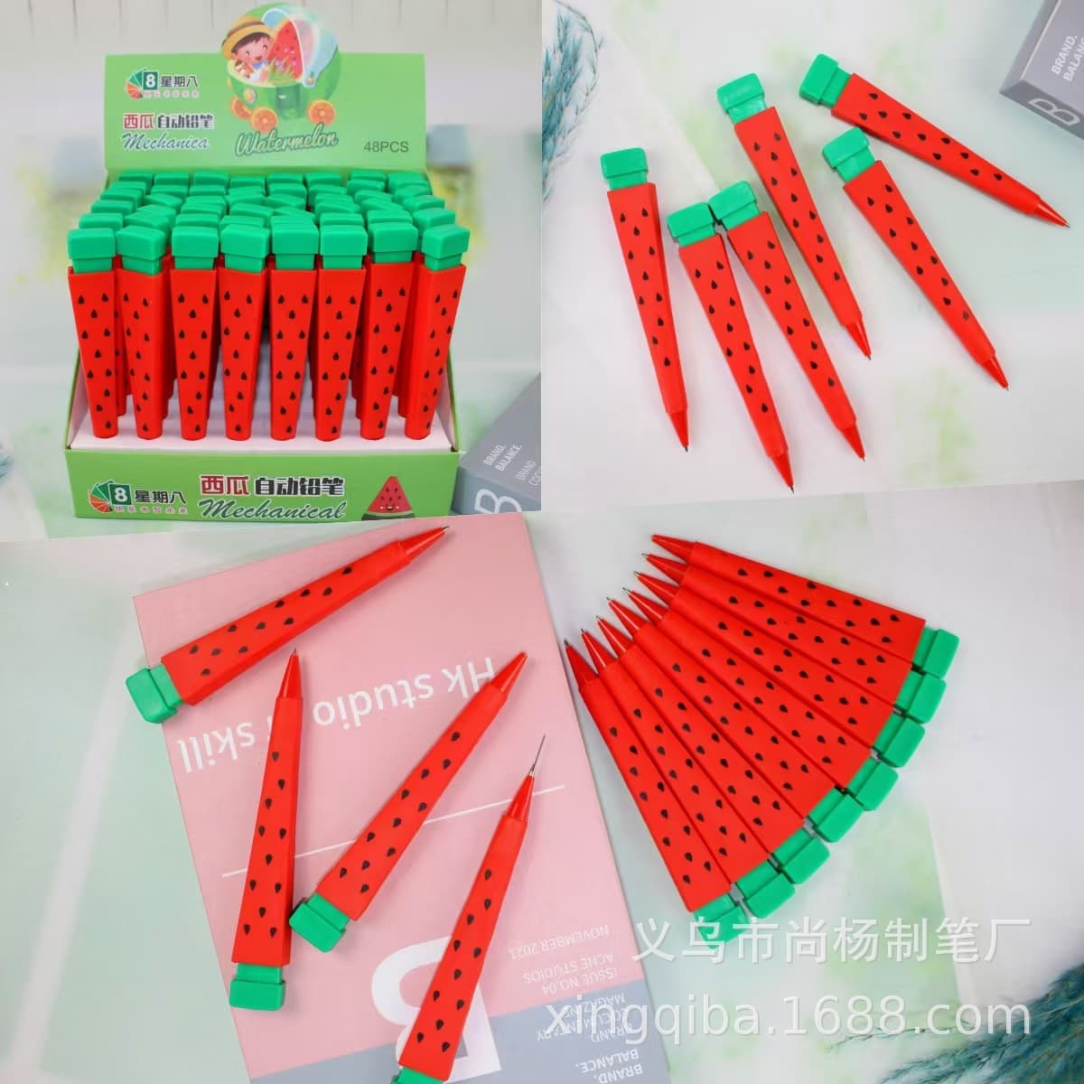 Watermelon Soft Rubber Automatic Pencil, Fruit Automatic Pencil, Cute Watermelon Mechanical Pencil, Korean Style Watermelon Pen
