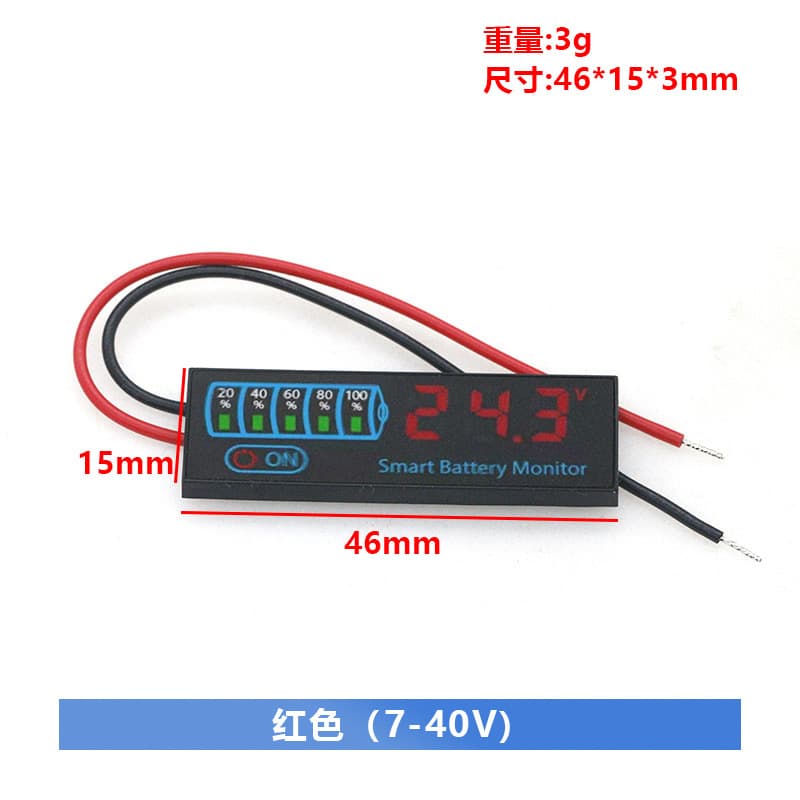 LED Voltage & Battery Level Display Board DC7-55V 12V24V Universal Battery Gauge for Lead-Acid and Lithium Batteries