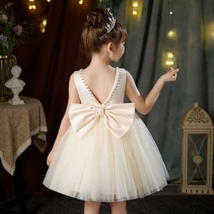 Cross-border Supply Girls Princess Dress Gown Children Wedding Flower Girl Dress Host Piano Performance Costume Tulle Tutu Skirt
