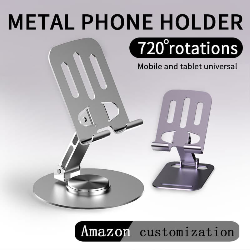 Metal Phone Holder, Rotating Folding Desktop Phone Stand for Cross-Border Wholesale
