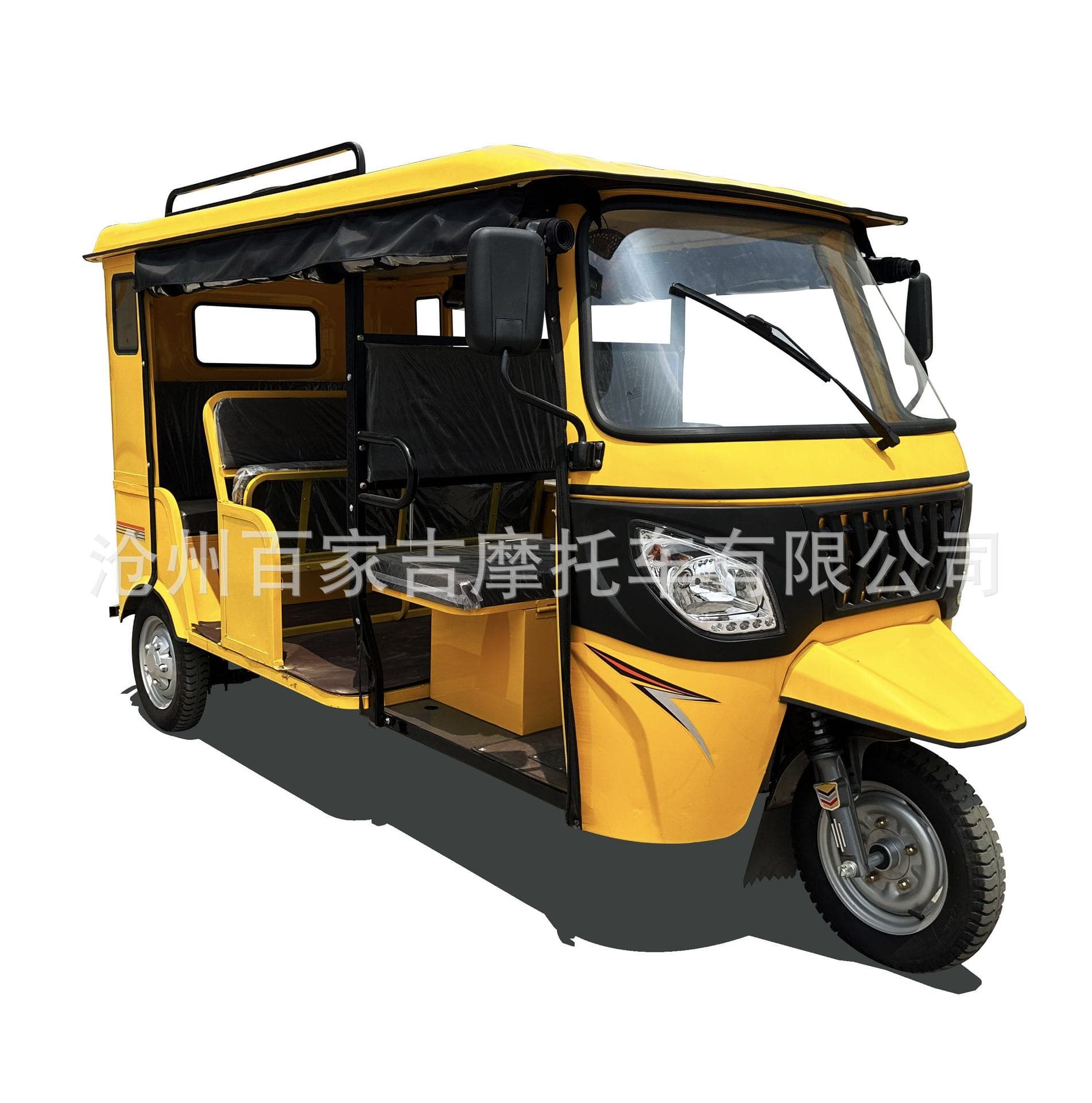 Custom Fuel Tuktuk Three-Wheeled Motorcycle Double Row Triple Row Cross-Border Wholesale Water-Cooled Gasoline 4-9 Passenger Tuk Tuk