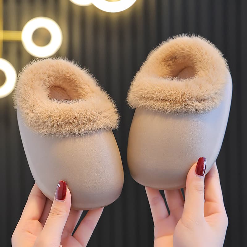 Toddler cotton slippers, snow boots waterproof, baby warm autumn/winter, infant heel-covered children's style winter version
