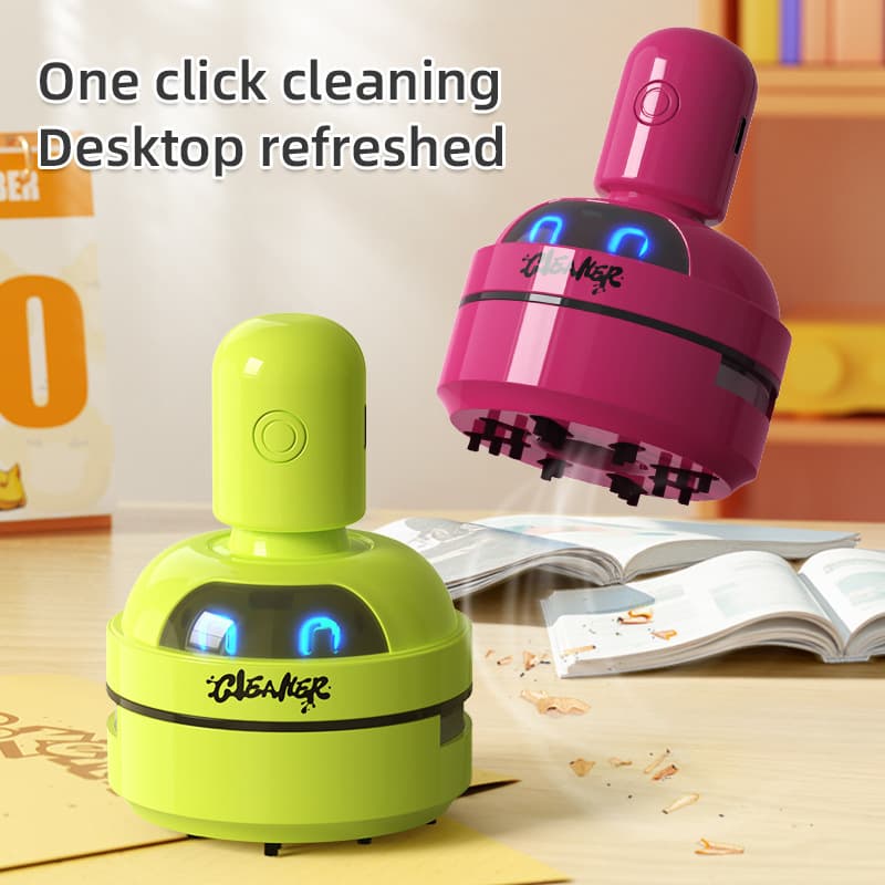 Cross-border cartoon desktop cleaning vacuum cleaner that absorbs eraser cleaning machine desk pencil shavings powerful dust cleaner