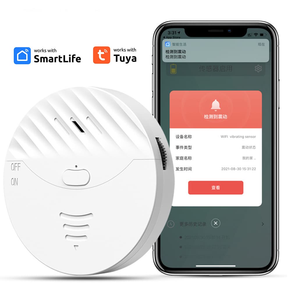 Cross-border WiFi Vibration Alarm Tuya Anti-theft Alarm 130dB Door Window Alarm Tuya Smart APP