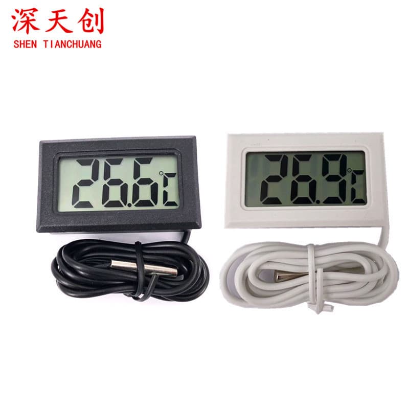 Factory Direct Mini Embedded Digital Thermometer with Waterproof Probe for Fish Tank, Refrigerator, Water Temperature - TPM-10