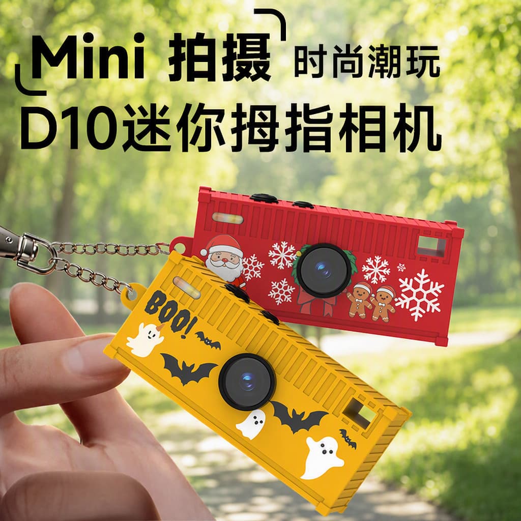 Cross-border New Thumb Camera for Students Travel Backpack Clip Mini Camcorder Photo Video Recording Portable Camera