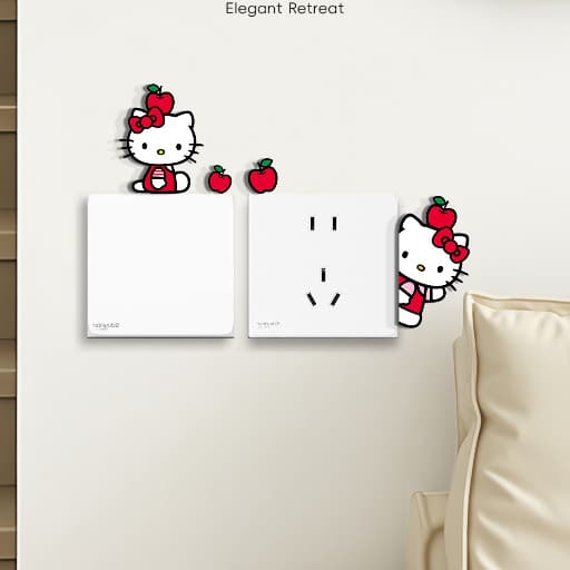 Apple Katie Switch Frame Set Creative Switch Decoration Acrylic Switch Sticker Small Wall Mounted Decorative Wall Sticker