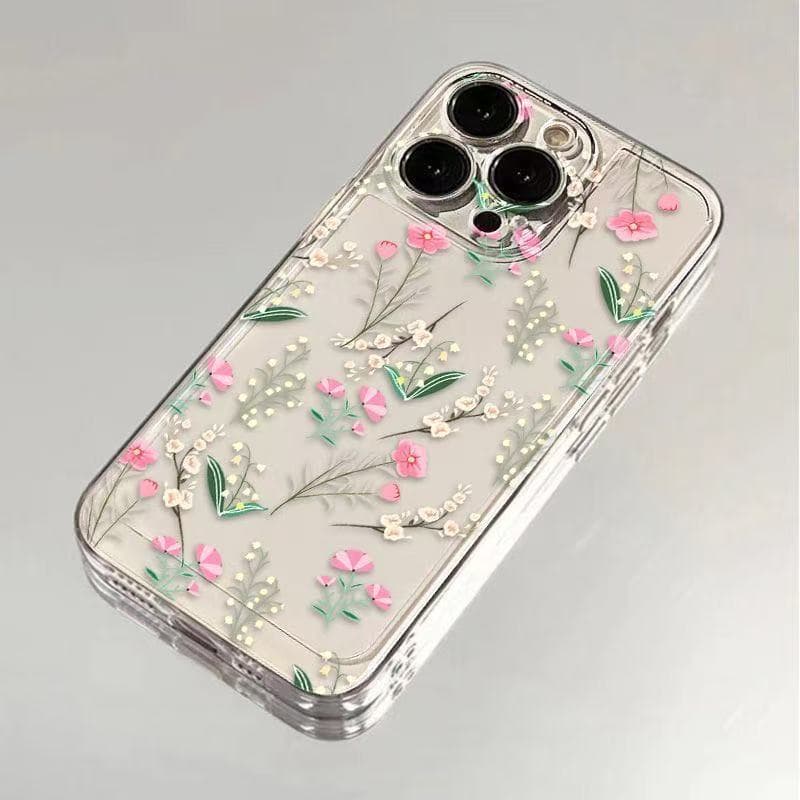 Compatible Transparent Floral 16 Pro Max Phone Case 13/12 Protective Cover 11 Simple 15P Couple 7/8 Export