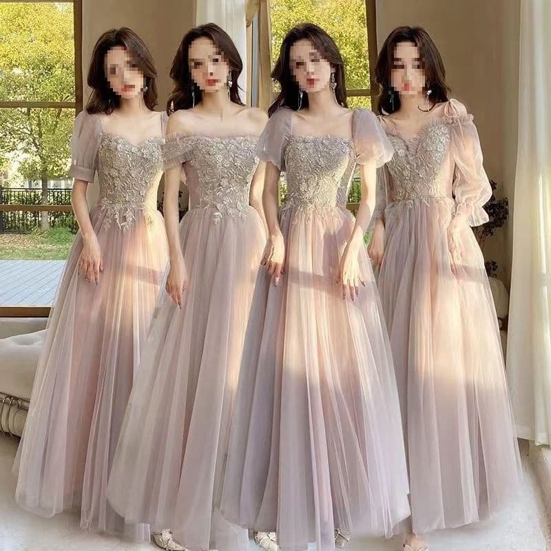 Unique Pink Bridesmaid Dress, Elegant Sisterhood Gown, New Style, Fairy Long Dress for Women