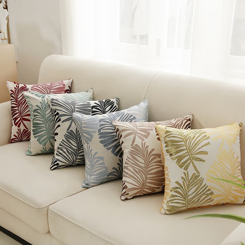 Cross-border Amazon Chenille Throw Pillow Sofa Bedroom Decorative Floral Pillow Cover Soft Headrest Back Cushion