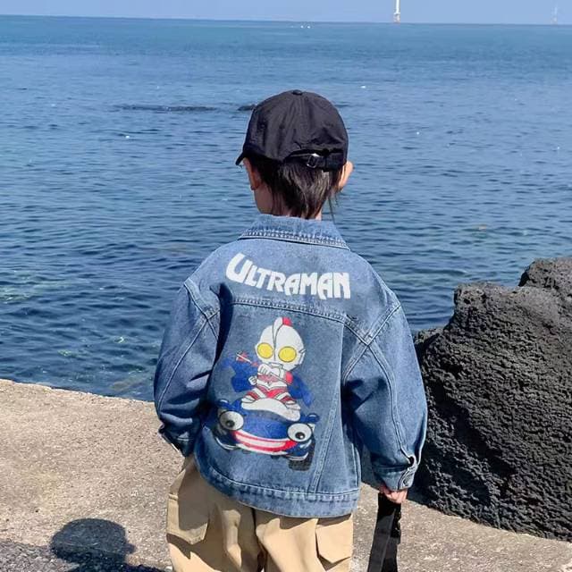 Children's denim casual versatile spring and autumn fashion 2024 children's clothing baby girl children's clothing girls denim jacket