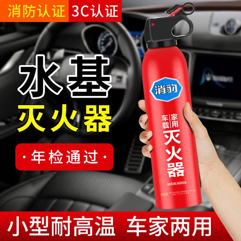 Vehicle-Mounted Fire Extinguisher 13B Water-Based Vehicle Fire Extinguisher 600ml Household Portable Car Annual Inspection Fire Equipment