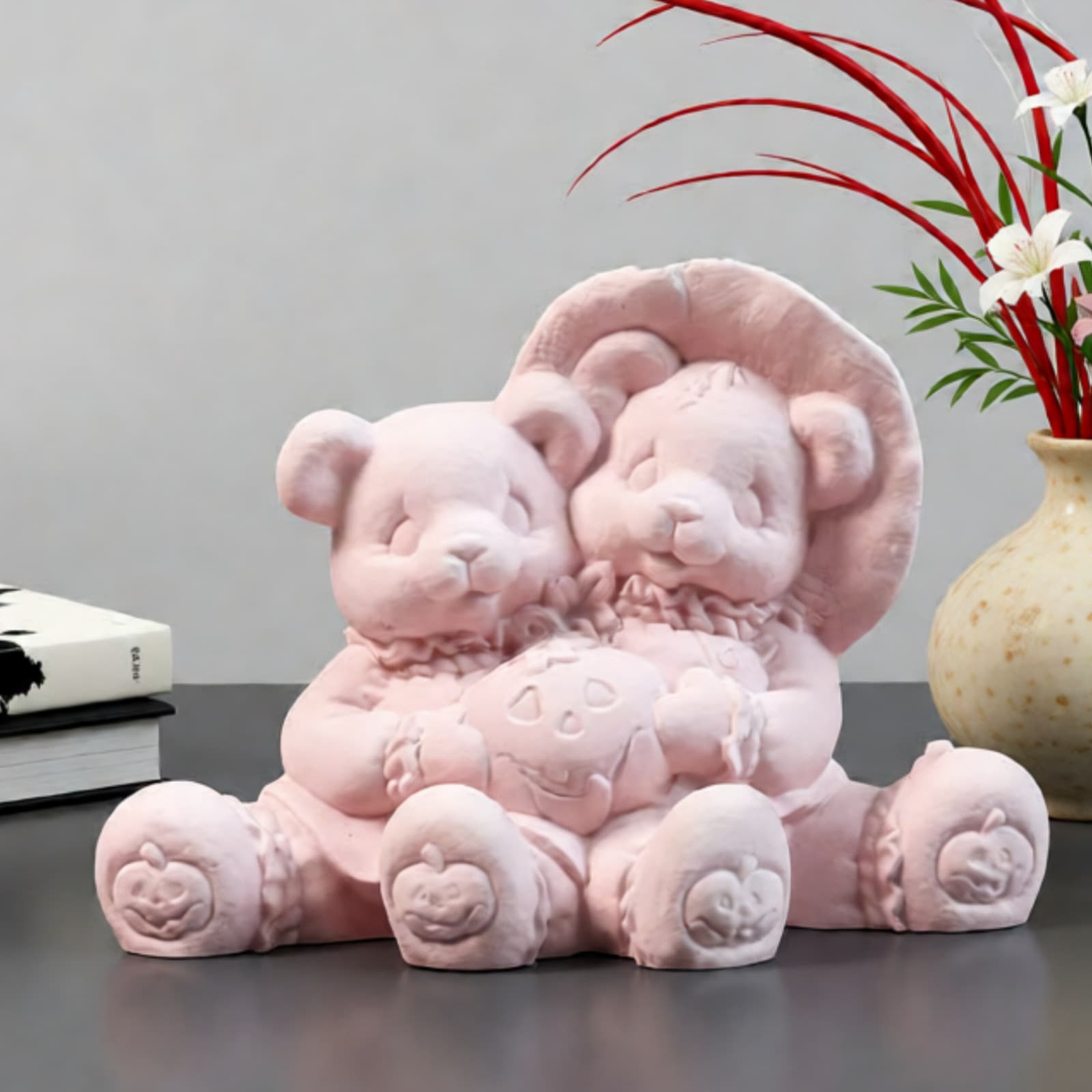 Halloween bear ornament mold ornament candle plaster DIY plaster ornament candlestick silicone mold W1013