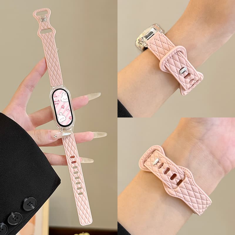 Suitable for Xiaomi Mi Band 10/98/7Nfc Strap, New Leather-Textured Silicone Xiaomi 6/5/4/3 Wrist Strap