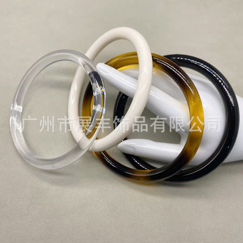 In stock wholesale DIY woven bag handles, shell bag acrylic plastic wrist loops, circular carry rings luggage accessories