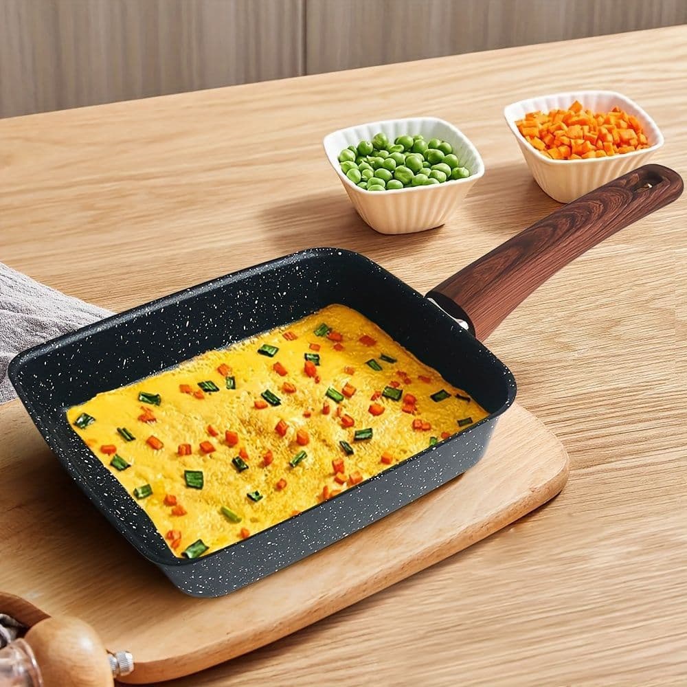 Japanese Non-Stick Volcanic Stone Tamagoyaki Frying Pan, Omelet Pan, Square Steak Frying Pan, Universal for Induction Cookers