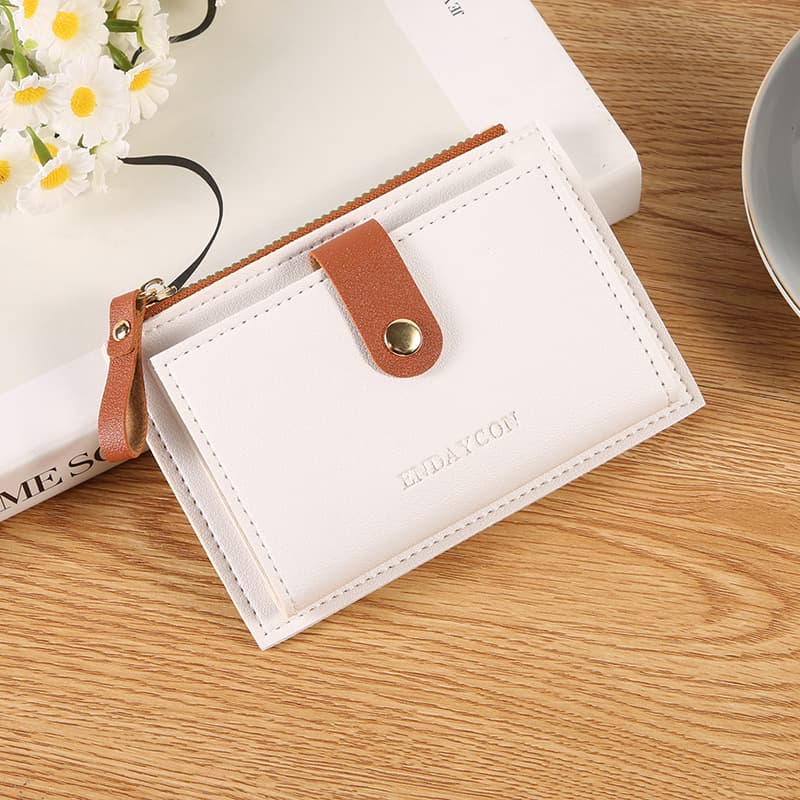 New Women's Wallet Short Card Holder Cute Small Purse Simple Lady Coin Purse Niche Storage Ins Short Wallet