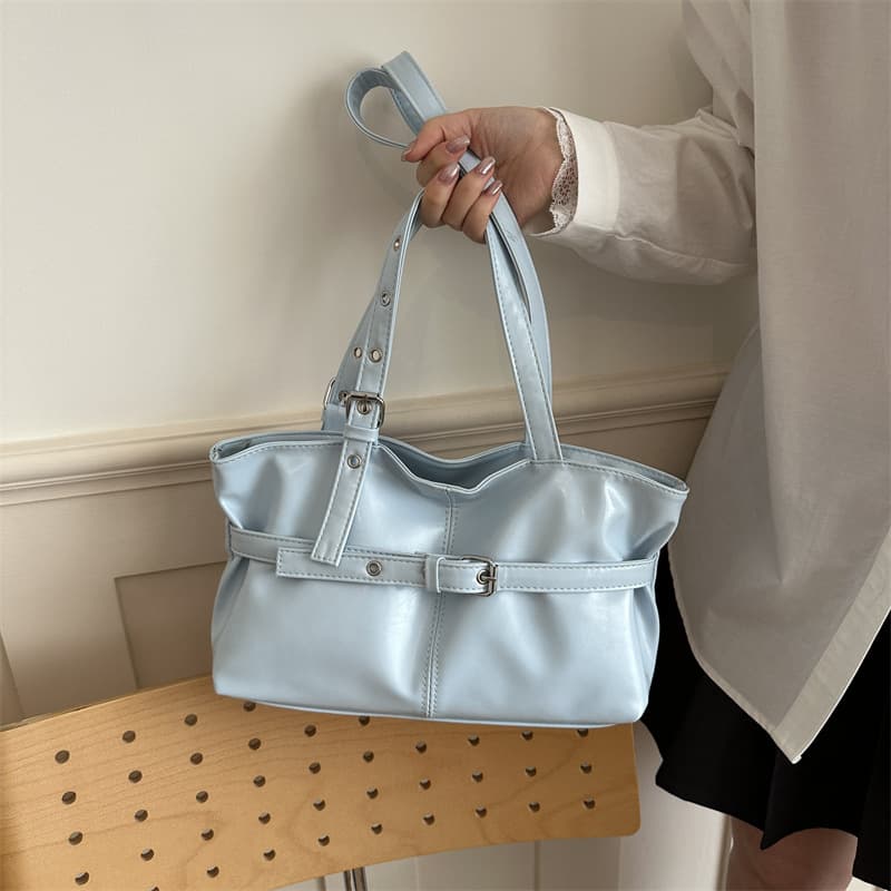 Premium Pleated Solid Color Niche Retro Design Underarm Bag for Women Commuter Textured Elegant Work Shoulder Bag