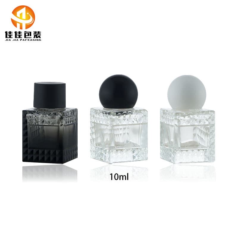 Hot New 10ml Essential Oil Bottle Transparent Square Mini Perfume Bottle Aromatherapy Bottle Square Small Capacity Perfume Glass Bottle