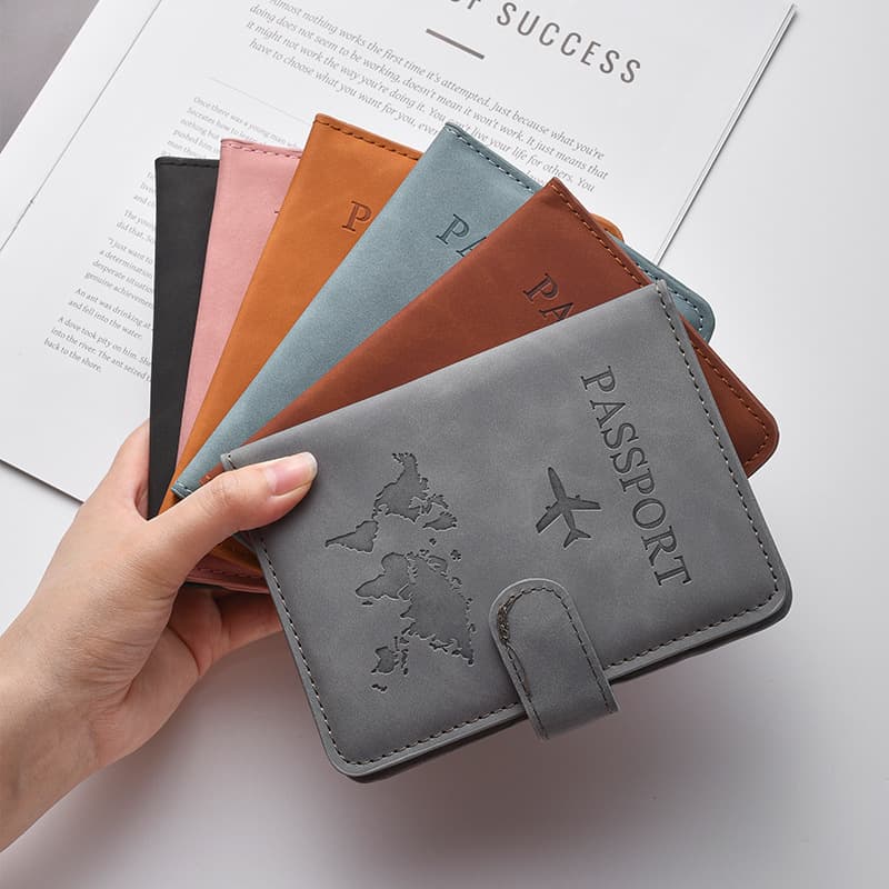 RFID Anti-Skimming Travel Document Organizer Multi-Function PU Passport Wallet Card Holder