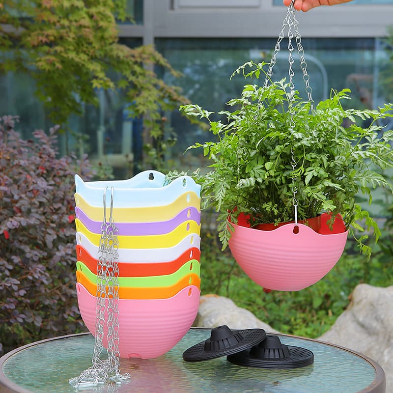 Hanging basket flower pot hanging orchid pot self-absorbing plastic colorful flower pot hanging wall-mounted pothos pot colorful large flower pot