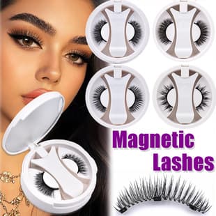 Amazon Hot Seller Cross-Border Magnetic False Eyelashes Integrated Box Lash Curler 2025 New Glue-Free Lash Set