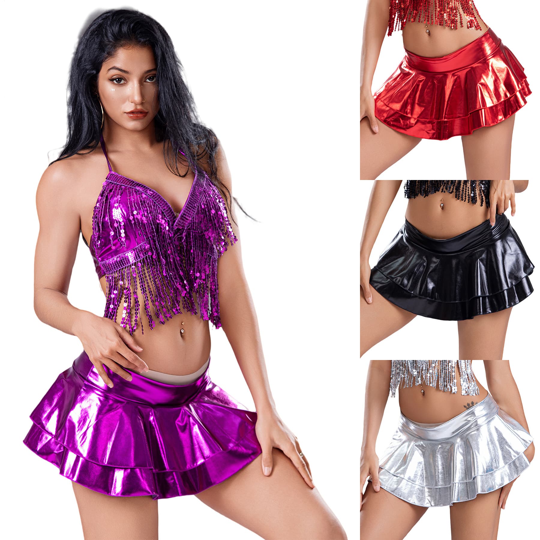 New Bar DJ Performance Outfit Women's Stage Chic Sexy Hong Kong Style Lace Top Jazz Dance Fashion Set