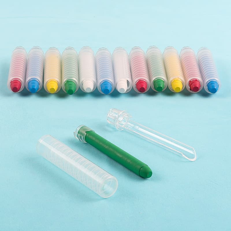 Wholesale water-soluble chalk clips, mess-free PP plastic chalk sleeves, children's chalk sleeves, teaching blackboards, in stock.