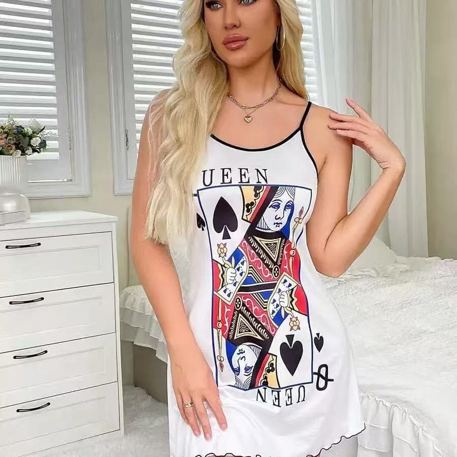 Amazon Exclusive Cross-Border Trade Four-Season Camisole Dress Plus Size Women's Pajamas Large Size Loungewear for Europe and America