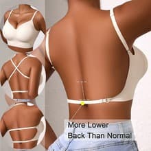 European and American seamless backless bra for small bust