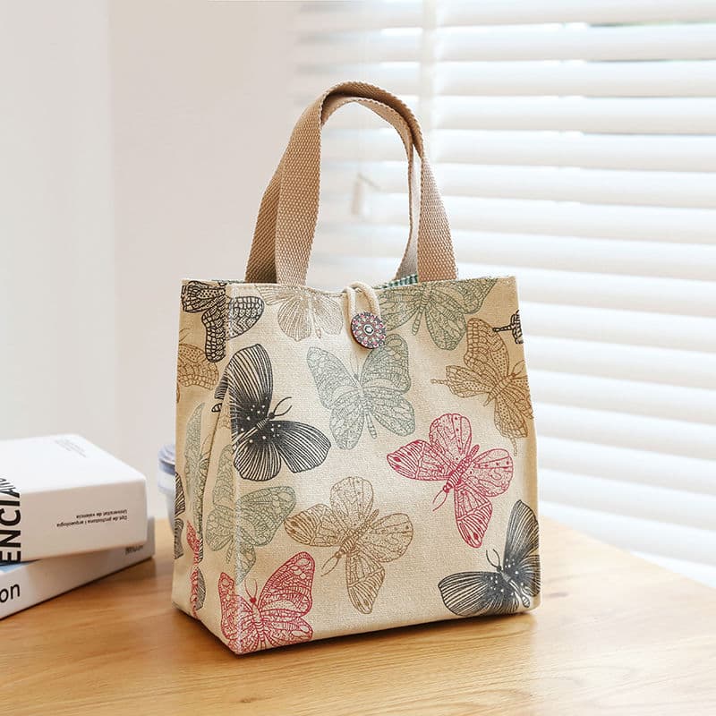 Ins Canvas Lunch Bag Fashionable Outgoing Japanese Style Office Workers Take Lunch Mom's Lunch Box Bag Urban Minimalist Style