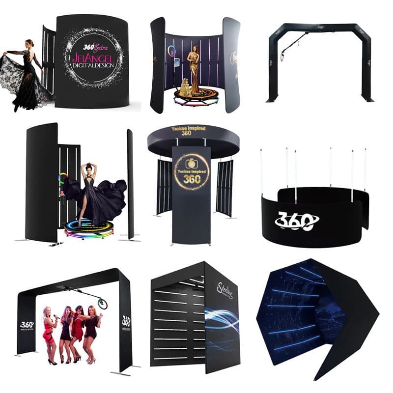 360 Photo Booth LED Live Streaming Wedding Event Backdrop Photo Booth Portable Photo Booth