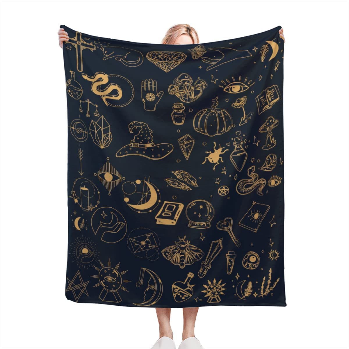 Cross-border Tarot Flannel Blanket Tarot Enthusiast Gift Blanket Halloween Birthday Blanket Factory Direct